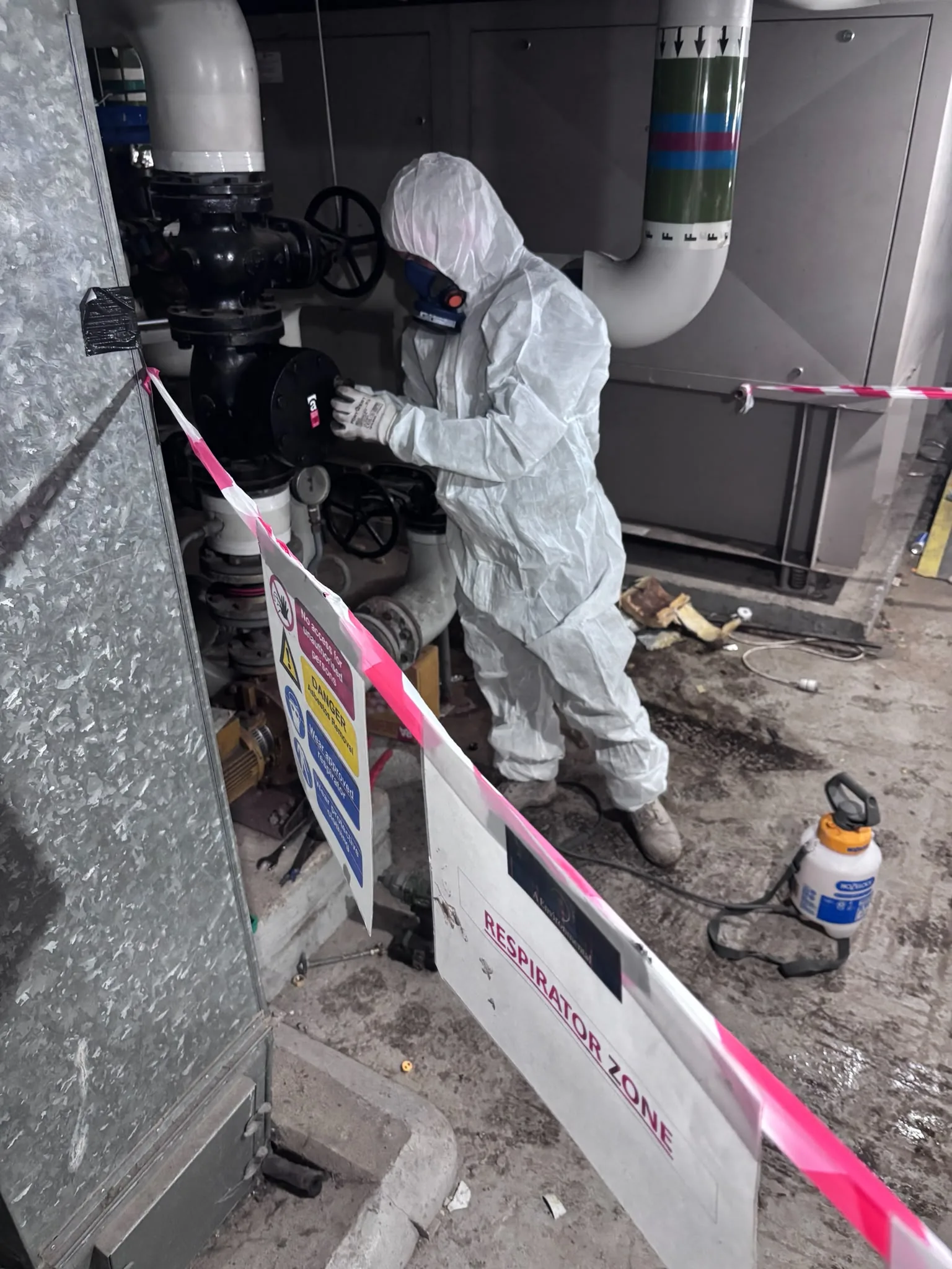 Asbestos artex removal from concrete soffit in Chelsea
